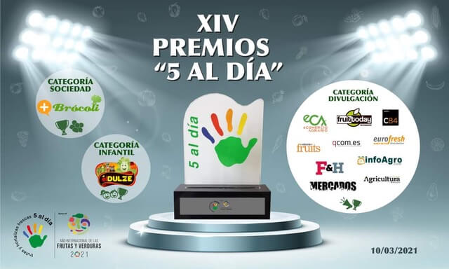 La Asociación “5 AL DÍA” reconoce la labor de las empresas hortofrutícolas frente al virus COVID-19 por medio de la XIV edición de los Premios “5 al Día”
